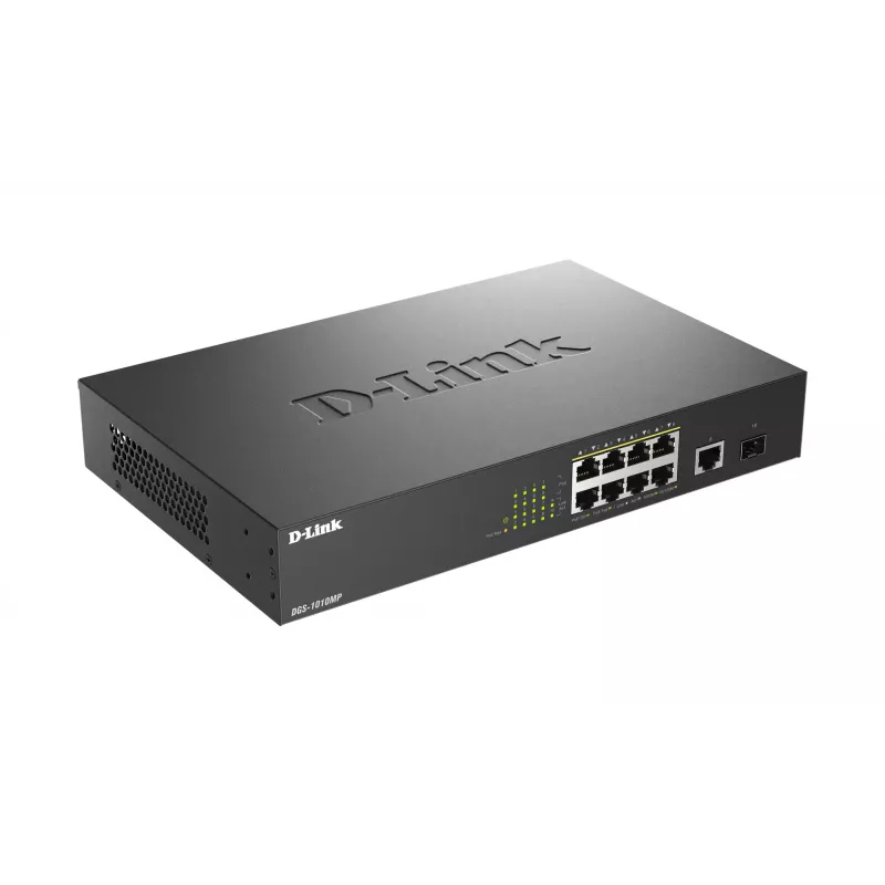 D-Link DGS-1010MP/E Netzwerk-Switch Unmanaged L2 Gigabit Ethernet (10/100/1000) Power over Ethernet (PoE) 1U Schwarz