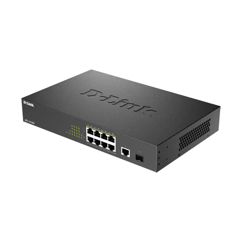 D-Link DGS-1010MP/E Netzwerk-Switch Unmanaged L2 Gigabit Ethernet (10/100/1000) Power over Ethernet (PoE) 1U Schwarz