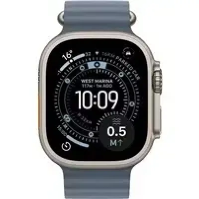 Smartwatch Apple Watch Ultra 3 GPS + Cellular 49mm Natural Titanium Gehäuse mit Anchor Blue Ocean Armband