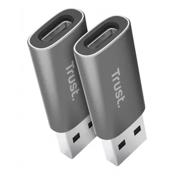 Trust Calyx USB Type-C USB Type-A Grau Anschluss 1 USB Type-C Anschluss 2 USB Type-A