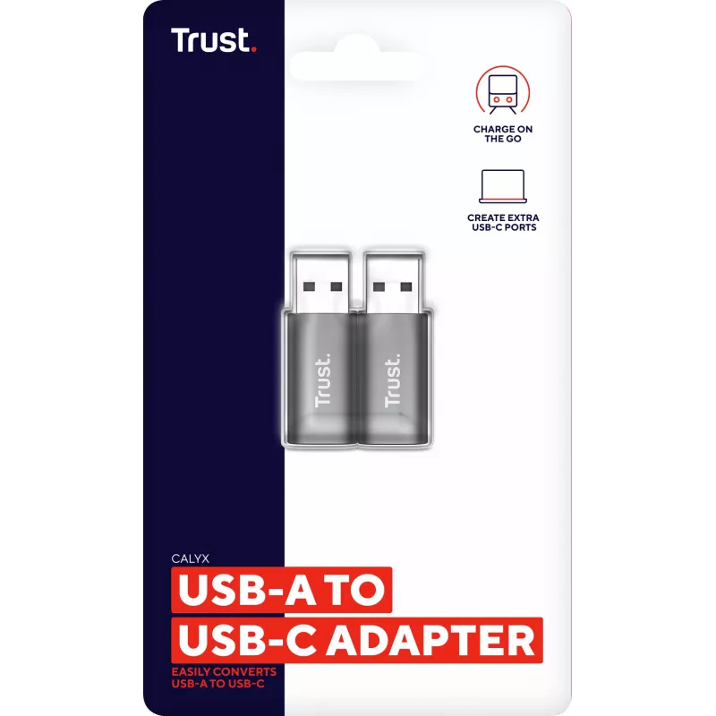Trust Calyx USB Type-C USB Type-A Grau Anschluss 1 USB Type-C Anschluss 2 USB Type-A