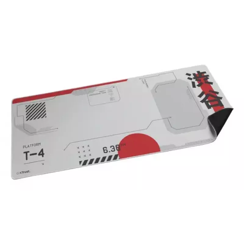 Gaming-Mauspad TRUST GXT 759 XXL — PET-Oberfläche, 900×400 mm, genähte Kanten, rutschfeste Basis (Schwarz/Grau/Rot/Weiß)