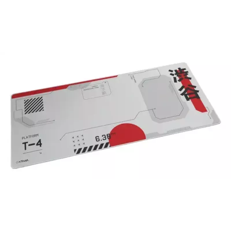 Gaming-Mauspad TRUST GXT 759 XXL — PET-Oberfläche, 900×400 mm, genähte Kanten, rutschfeste Basis (Schwarz/Grau/Rot/Weiß)