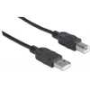 Manhattan USB-A-auf-USB-B-Kabel, 3 m, Stecker auf Stecker, 480 Mbit/s (USB 2.0), Hi-Speed USB, Schwarz, lebenslange Garantie, entspricht USB2HAB3M.