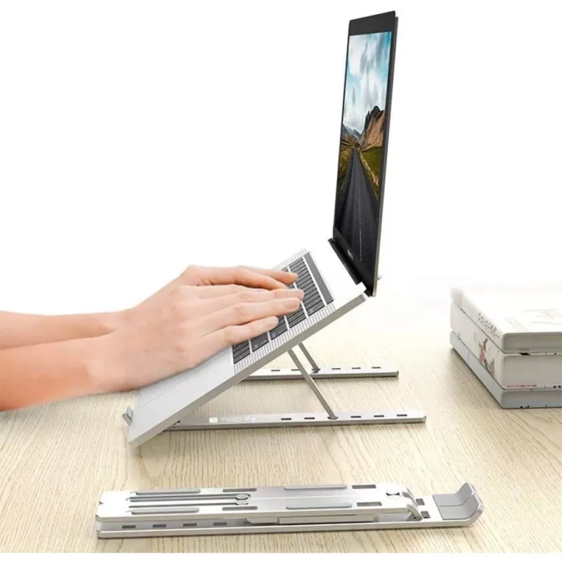 Laptop-Ständer Techly ICA-TBL 134TY Silber Aluminium Höhe 55-155mm