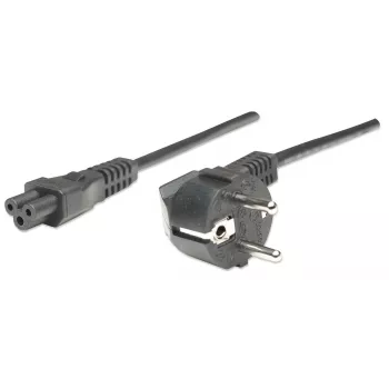 Manhattan Netzkabel, Euro-2-polig (CEE 7/4 Schuko)-Stecker auf C5-Buchse (Kleeblatt/Dreieck), 1,8 m, 16 A, Kabel, lebenslange Garantie
