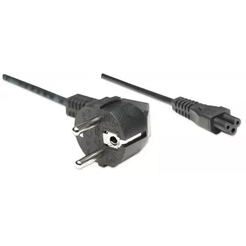 Manhattan Netzkabel, Euro-2-polig (CEE 7/4 Schuko)-Stecker auf C5-Buchse (Kleeblatt/Dreieck), 1,8 m, 16 A, Kabel, lebenslange Garantie