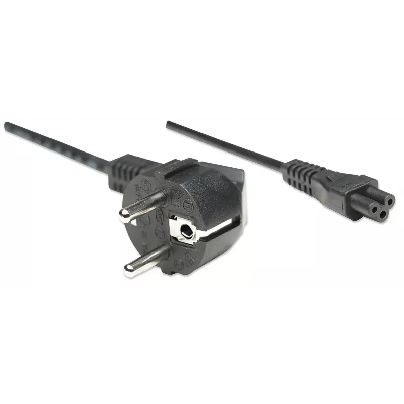 Manhattan Netzkabel, Euro-2-polig (CEE 7/4 Schuko)-Stecker auf C5-Buchse (Kleeblatt/Dreieck), 1,8 m, 16 A, Kabel, lebenslange Garantie