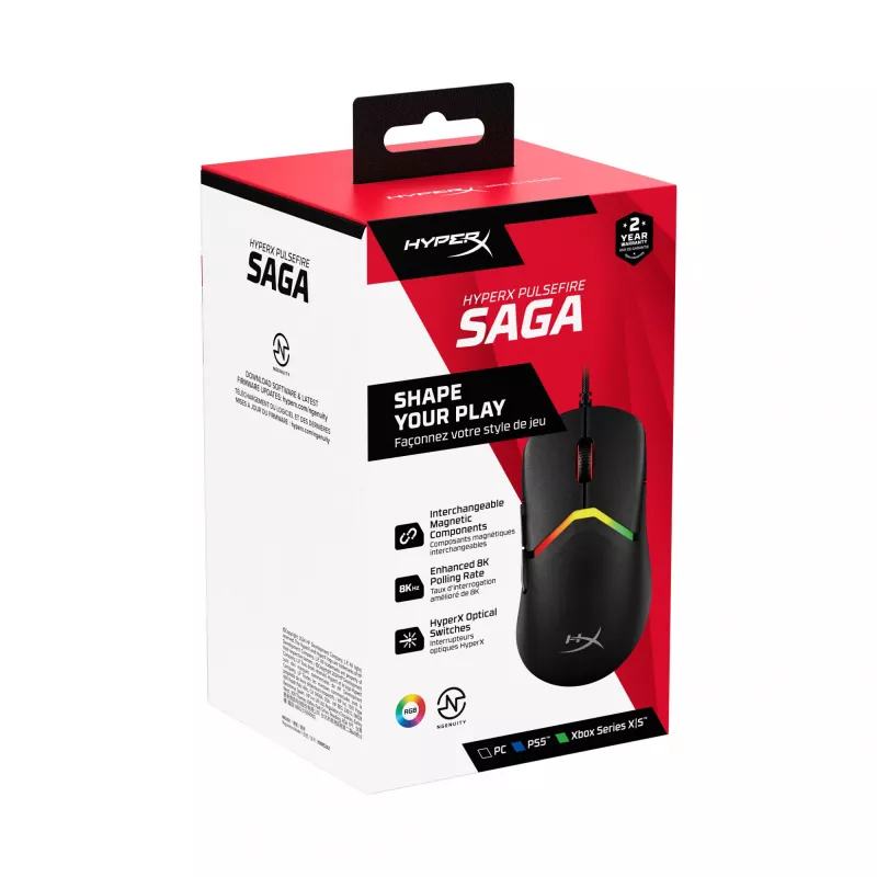 HyperX Pulsefire Saga Gaming-Maus (Schwarz)