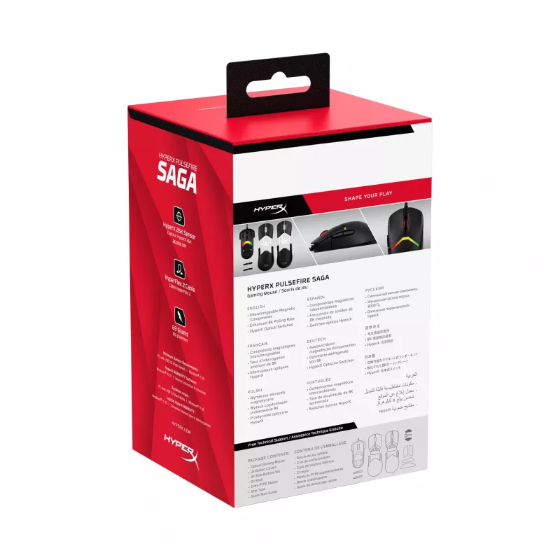 HyperX Pulsefire Saga Gaming-Maus (Schwarz)