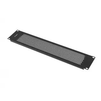 Lanberg AK-1412-B 19-Zoll 2U perforierte Rack-Blindabdeckung, Stahl, 482,5 mm, Schwarz (RAL 9004)