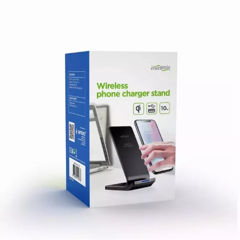Mobiles Ladegerät Gembird EG-WPC10-02 Kabelloses Laden Smartphone Schwarz