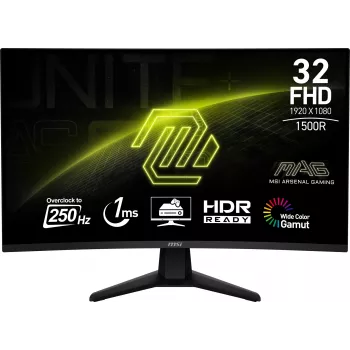 MSI MAG 32C6X Computermonitor 80 cm (31,5 Zoll) 1920 x 1080 Pixel Full HD Schwarz