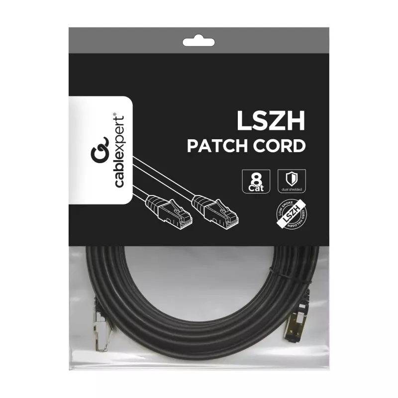 Netzwerkkabel Gembird PP8-LSZHCU-BK-15M RJ-45 Cat8 15m Schwarz