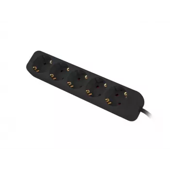 Power extension Lanberg PS0-05F-0150-BK 1.5m 5 AC outlets Indoor Schwarz