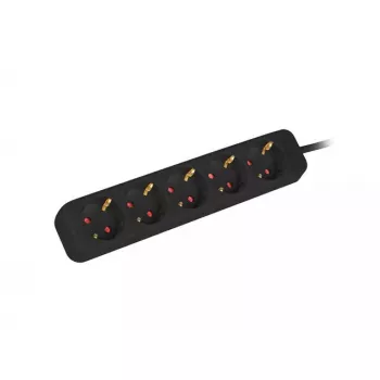 Power extension Lanberg PS0-05F-0150-BK 1.5m 5 AC outlets Indoor Schwarz