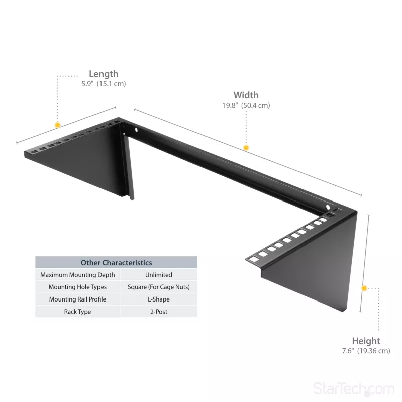 StarTech.com 4U 19 Zoll Vertikale Wandhalterung für Geräterack aus Stahl