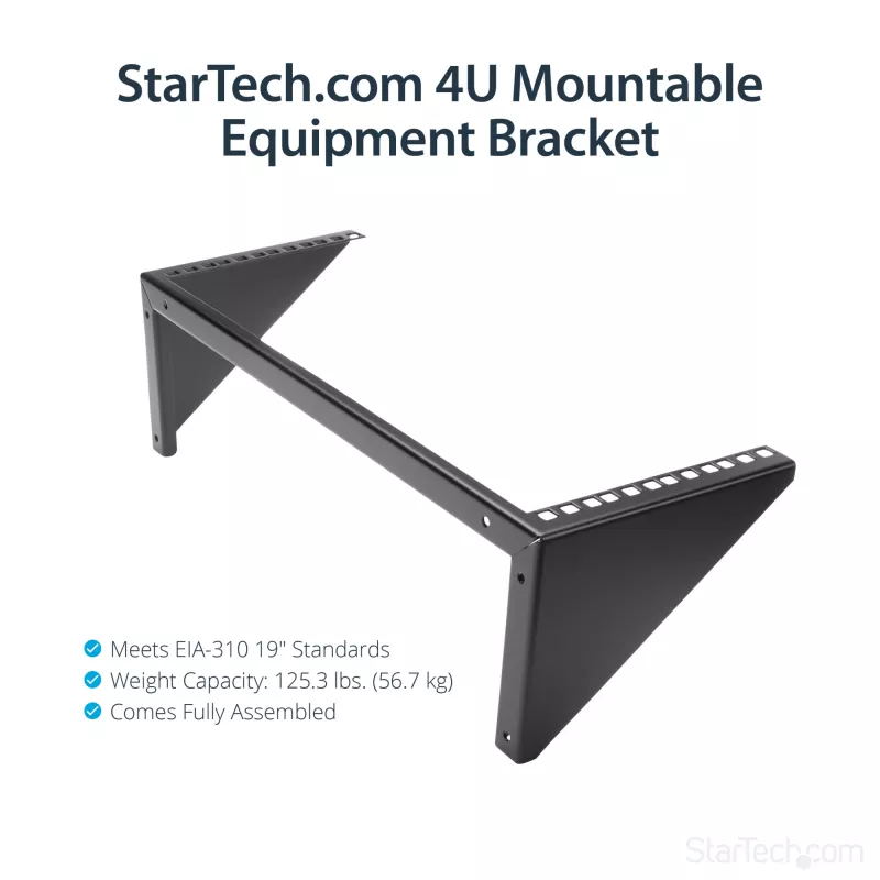 StarTech.com 4U 19 Zoll Vertikale Wandhalterung für Geräterack aus Stahl