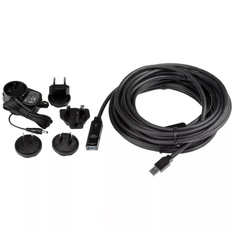 StarTech.com 10m Aktives USB 3.0-Verlängerungskabel - M/F, 10 m, USB A, USB A, USB 3.2 Gen 1 (3.1 Gen 1), 5 Gbit/s, Schwarz