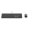 Kabelgebundene Full-Size-Tastatur mit Maus Logitech 920-013349 — USB, QWERTY US International, Graphite, 1,8 m Kabel