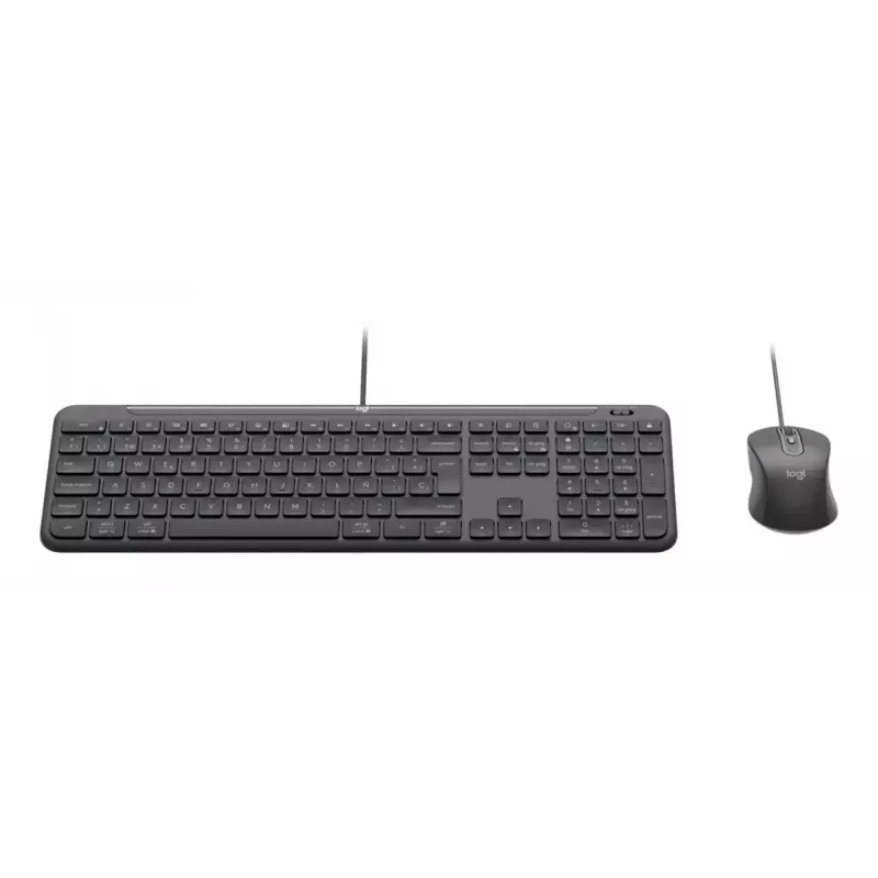 Kabelgebundene Full-Size-Tastatur mit Maus Logitech 920-013349 — USB, QWERTY US International, Graphite, 1,8 m Kabel