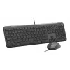 Kabelgebundene Full-Size-Tastatur mit Maus Logitech 920-013349 — USB, QWERTY US International, Graphite, 1,8 m Kabel