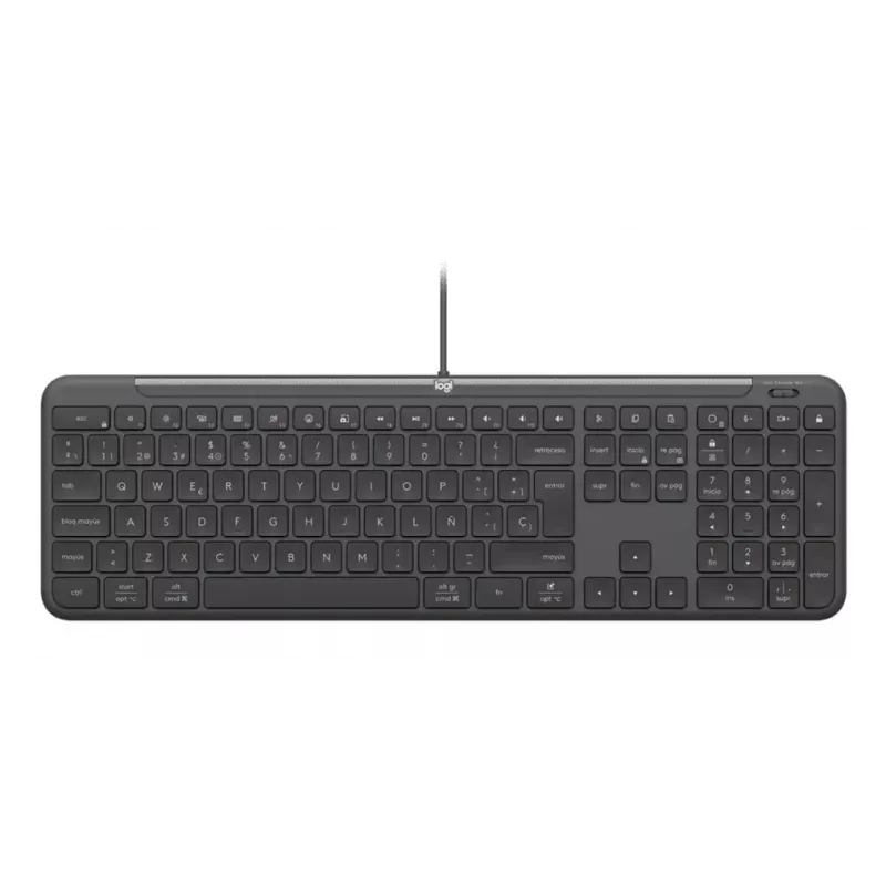 Kabelgebundene Full-Size-Tastatur mit Maus Logitech 920-013349 — USB, QWERTY US International, Graphite, 1,8 m Kabel