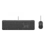 Kabelgebundene Full-Size-Tastatur mit Maus Logitech 920-013349 — USB, QWERTY US International, Graphite, 1,8 m Kabel