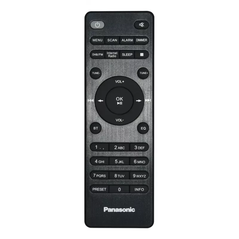 Tragbares Radio Panasonic RF-D40EG-K — Digitaler Tuner, FM 87,5–108 MHz, 6 W RMS, LCD 2,4 Zoll, Wi‑Fi/Wi‑Fi 4, externe Antenne, Schwarz