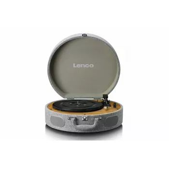 Plattenspielerkoffer Lenco LS66GY mit eingebauten Lautsprechern, tragbarer Plattenspieler, integrierter Verstärker