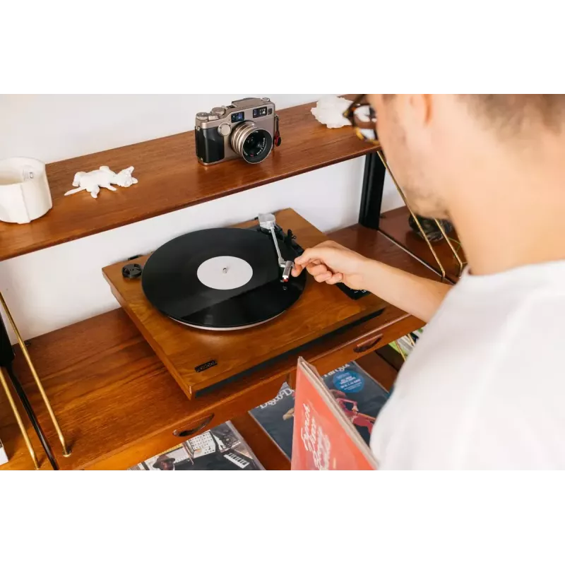Riemengetriebener Audio-Plattenspieler Lenco LS-55WA Holz Halbautomatisch USB Bluetooth