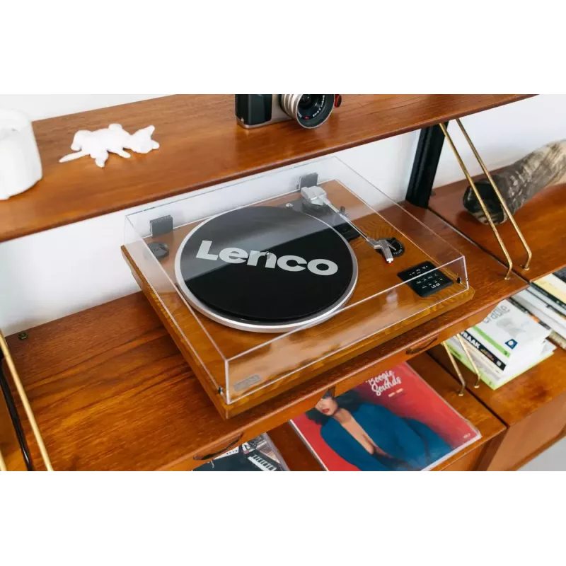 Riemengetriebener Audio-Plattenspieler Lenco LS-55WA Holz Halbautomatisch USB Bluetooth