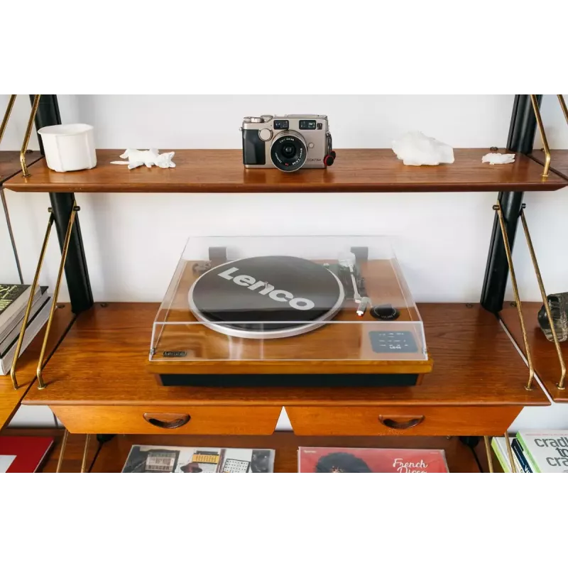 Riemengetriebener Audio-Plattenspieler Lenco LS-55WA Holz Halbautomatisch USB Bluetooth
