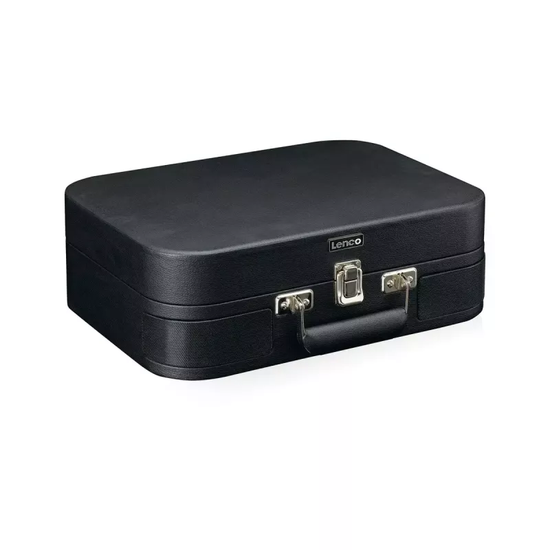 Koffer-Plattenspieler Lenco TT116BK mit integrierten Lautsprechern – tragbarer Vinyl-Player, schwarz