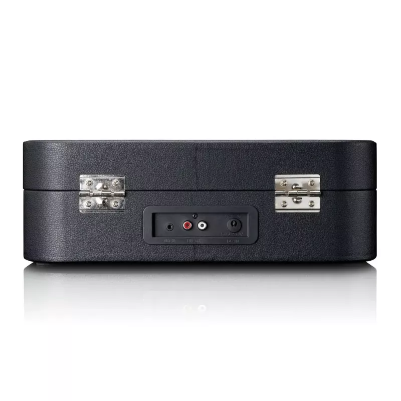Koffer-Plattenspieler Lenco TT116BK mit integrierten Lautsprechern – tragbarer Vinyl-Player, schwarz