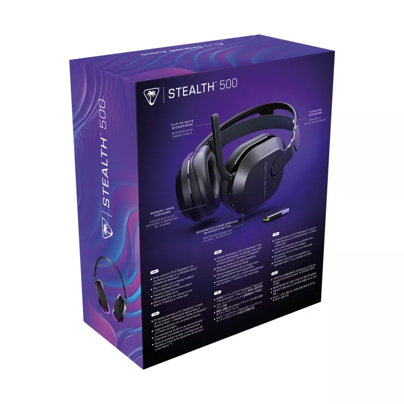 Turtle Beach Stealth 500 Schwarz PC Kabelloses Gaming-Headset mit bis zu 40 Std. Akkulaufzeit und Bluetooth für PC, PS5, PS4 und Mobilgeräte