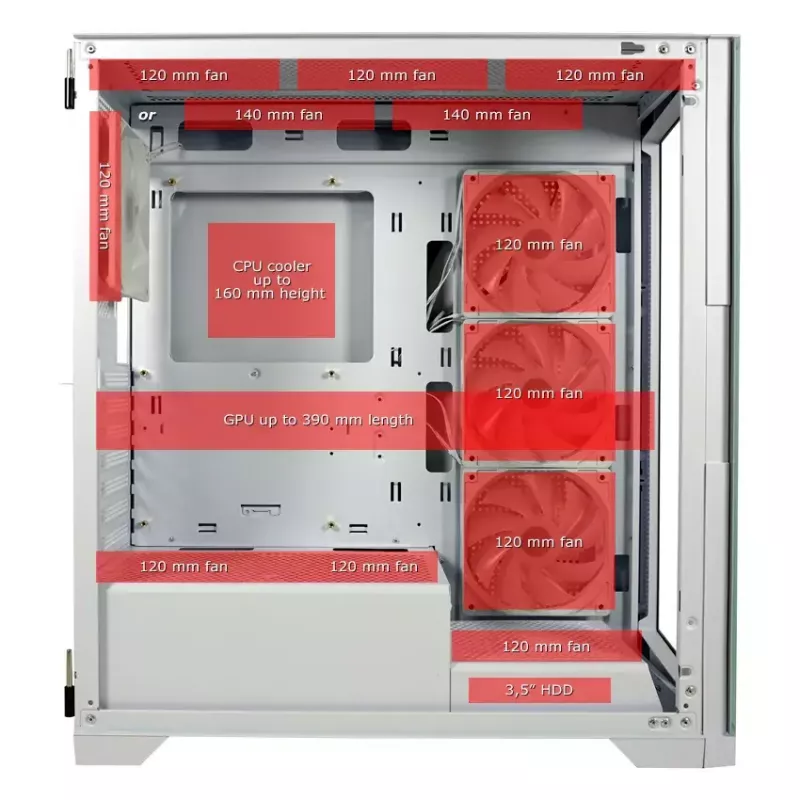PC-Gehäuse LC-Power LC-7041B-ON Midi Tower Weiß