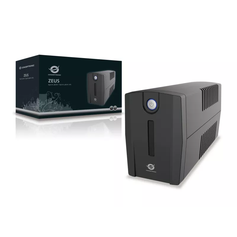 Conceptronic ZEUS 850VA 480W USV, Schuko-Steckdose, Line-Interactive, 0,85 kVA, 480 W, 220 V, 240 V, 220 V