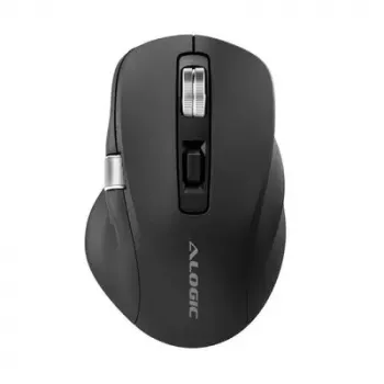 ALOGIC AMBT7KBK kabellose Maus — Rechtshänder, RF + Bluetooth, 6400 DPI, 7 Tasten, schwarz