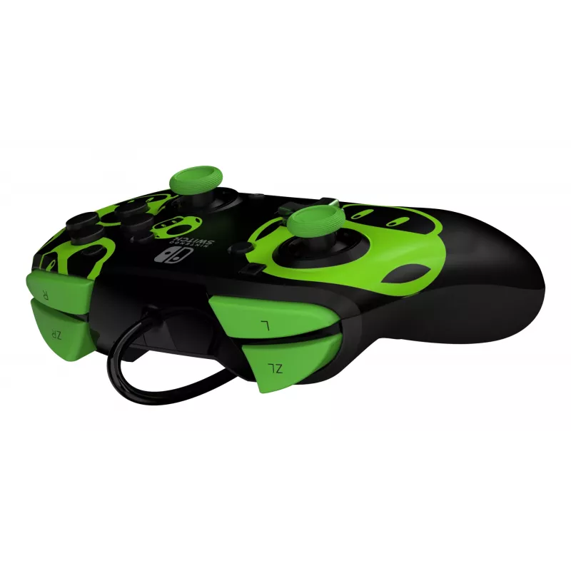 Gamepad PDP REMATCH Wired Controller 1-Up Glow in the Dark für Nintendo Switch, USB, 3m Kabel, D-pad, Home-Taste, Schwarz/Grün