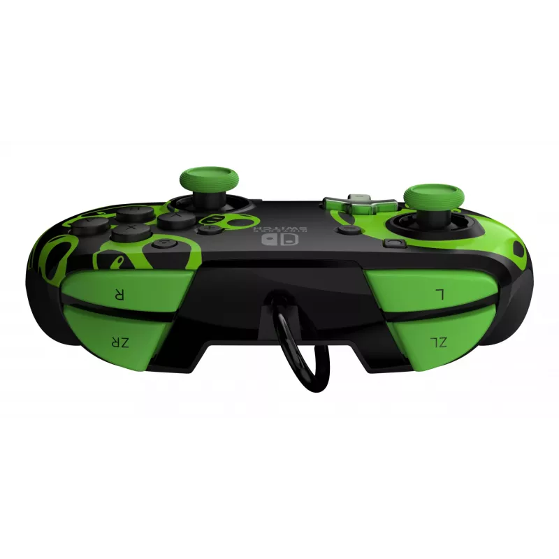 Gamepad PDP REMATCH Wired Controller 1-Up Glow in the Dark für Nintendo Switch, USB, 3m Kabel, D-pad, Home-Taste, Schwarz/Grün