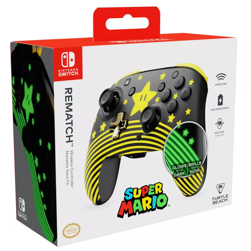 Gamepad Turtle Beach Rematch Schwarz Gold Gelb Bluetooth Nintendo Switch