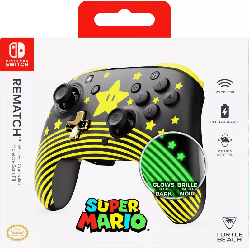 Gamepad Turtle Beach Rematch Schwarz Gold Gelb Bluetooth Nintendo Switch