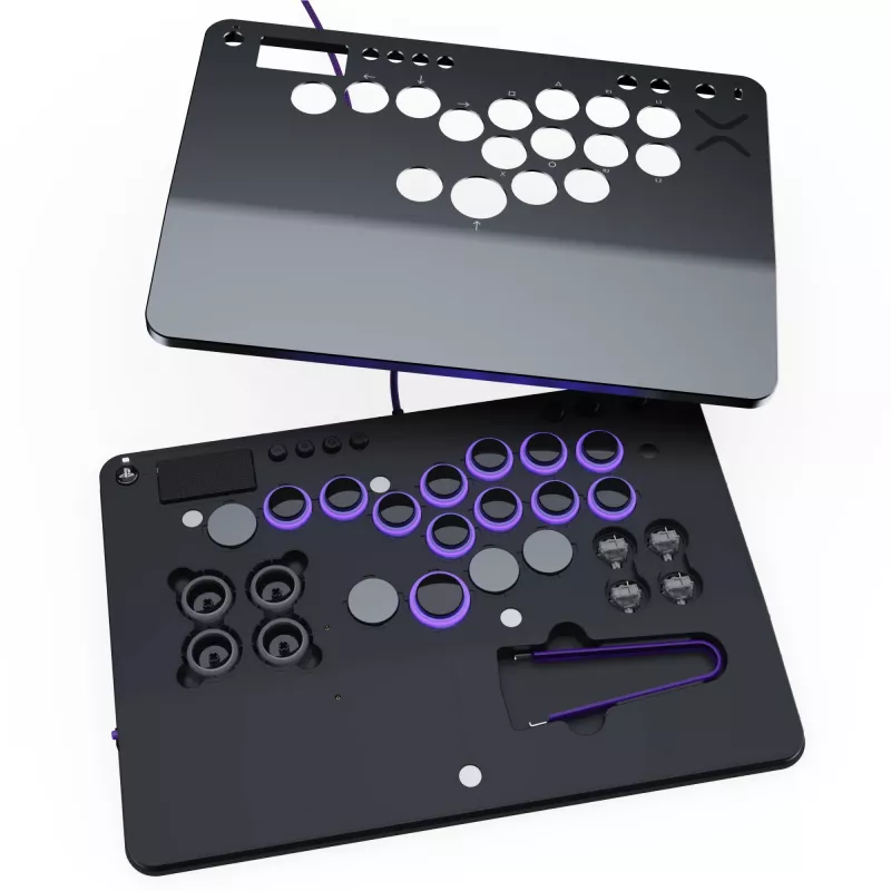 PDP Victrix Pro KO Leverless Fight Stick Grau USB Fightstick PC, PlayStation 4, PlayStation 5