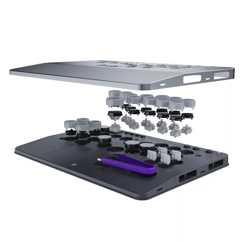 PDP Victrix Pro KO Leverless Fight Stick Grau USB Fightstick PC, PlayStation 4, PlayStation 5