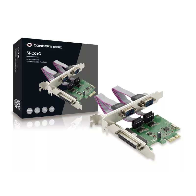 Conceptronic PCI Express Karte 1-Port Parallel & 2-Port Seriell
