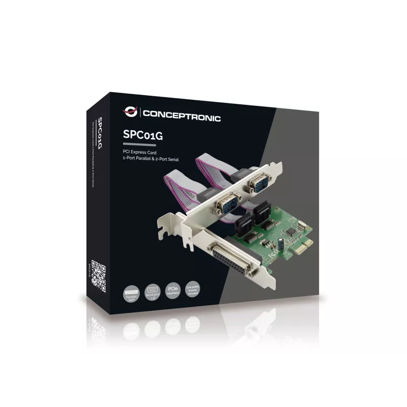 Conceptronic PCI Express Karte 1-Port Parallel & 2-Port Seriell