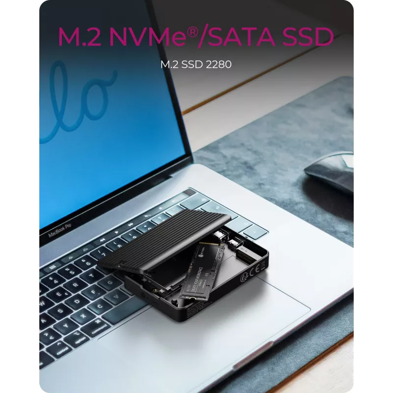 ICY BOX IB-CR601M-C31 SSD-Gehäuse Schwarz M.2