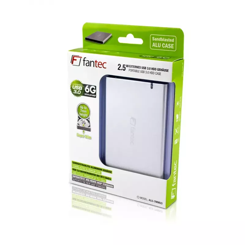 HDD/SSD-Gehäuse Fantec ALU7MMU3 Silber 2,5 Zoll
