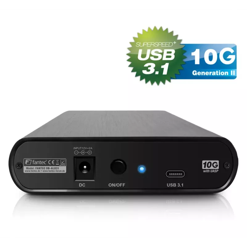 HDD-Gehäuse Fantec DB-ALU31 Schwarz 3,5 Zoll